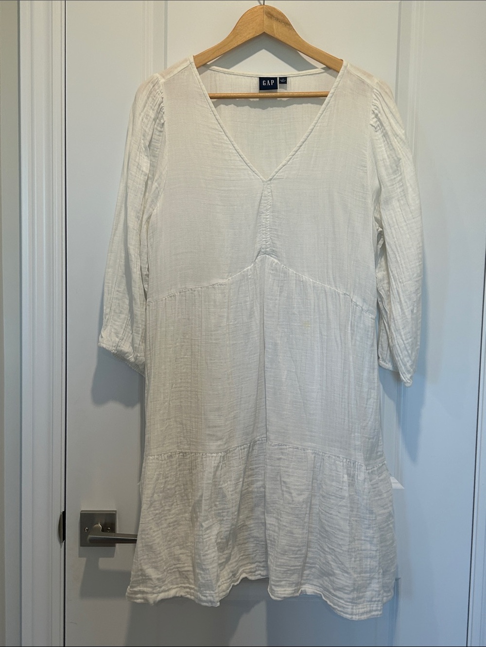 GAP Cream V-Neck Long Sleeve Tunic Dress